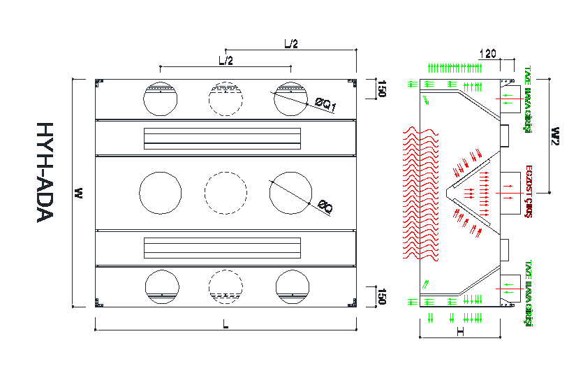 Ada Tipi Çift Cidarlı Davlumbaz