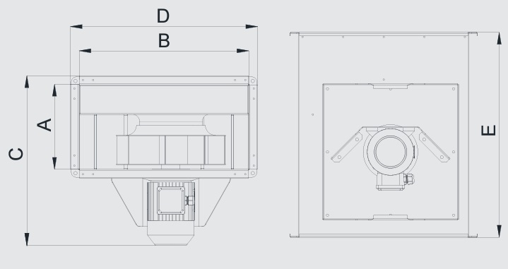 Duct Type Fans with External Motor
